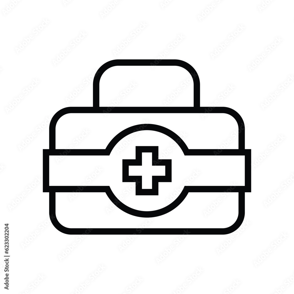 First aid kit outline icon design template vector isolated illustration First aid kit outline icon design template vector isolated illustration