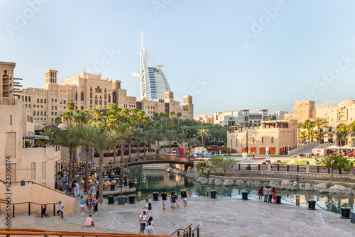 Wallpaper Mural Decorative water channel flowing through the courtyard of the bazaar and shopping mall - Souk Madinat Jumeirah in Dubai city, United Arab Emirates Torontodigital.ca