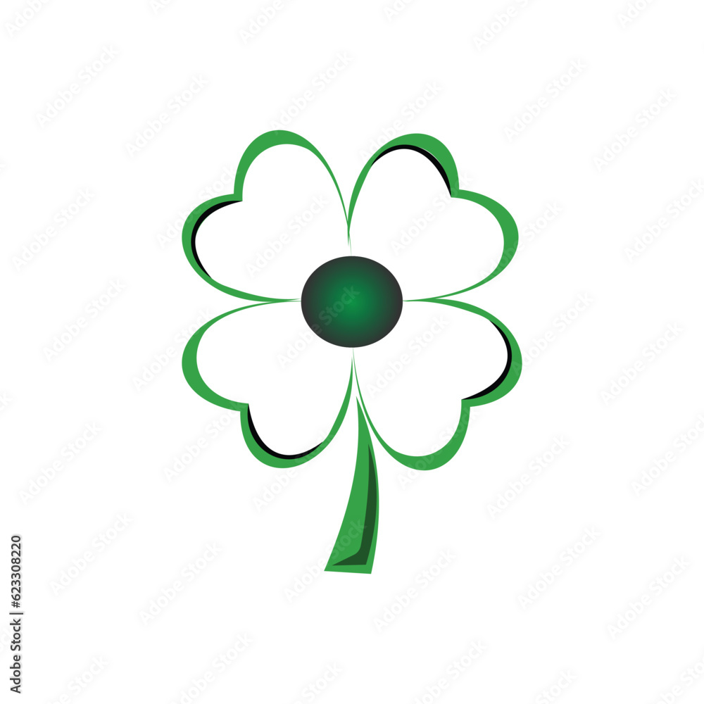 flower with four beautiful leaves on black background flower with four beautiful leaves on black background