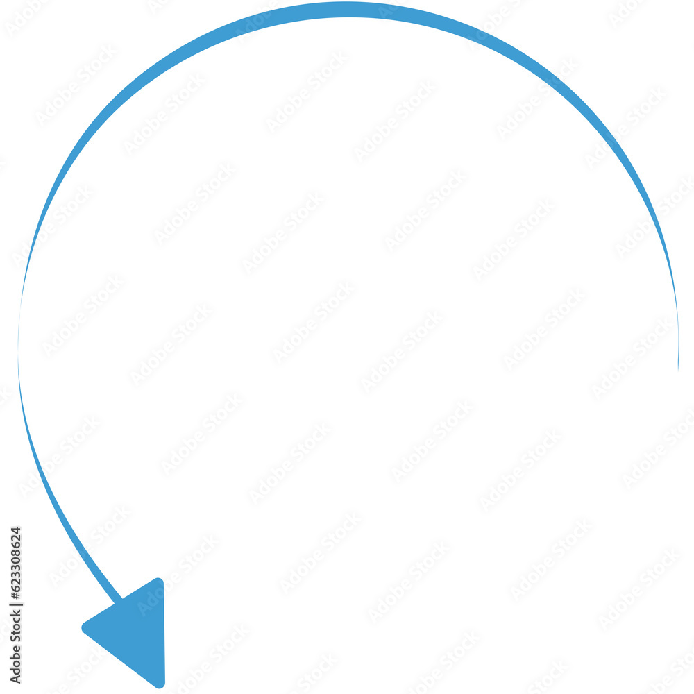 Digital png illustration of blue arrow in circle on transparent background