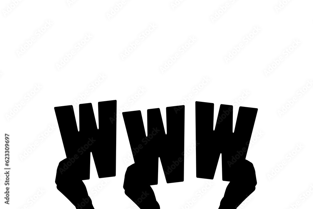 Digital png illustration of hands with www text on transparent background Digital png illustration of hands with www text on transparent background