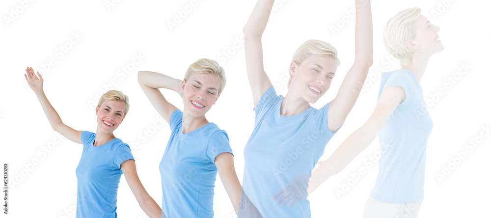 Obraz premium Digital png illustration of happy caucasian woman on transparent background