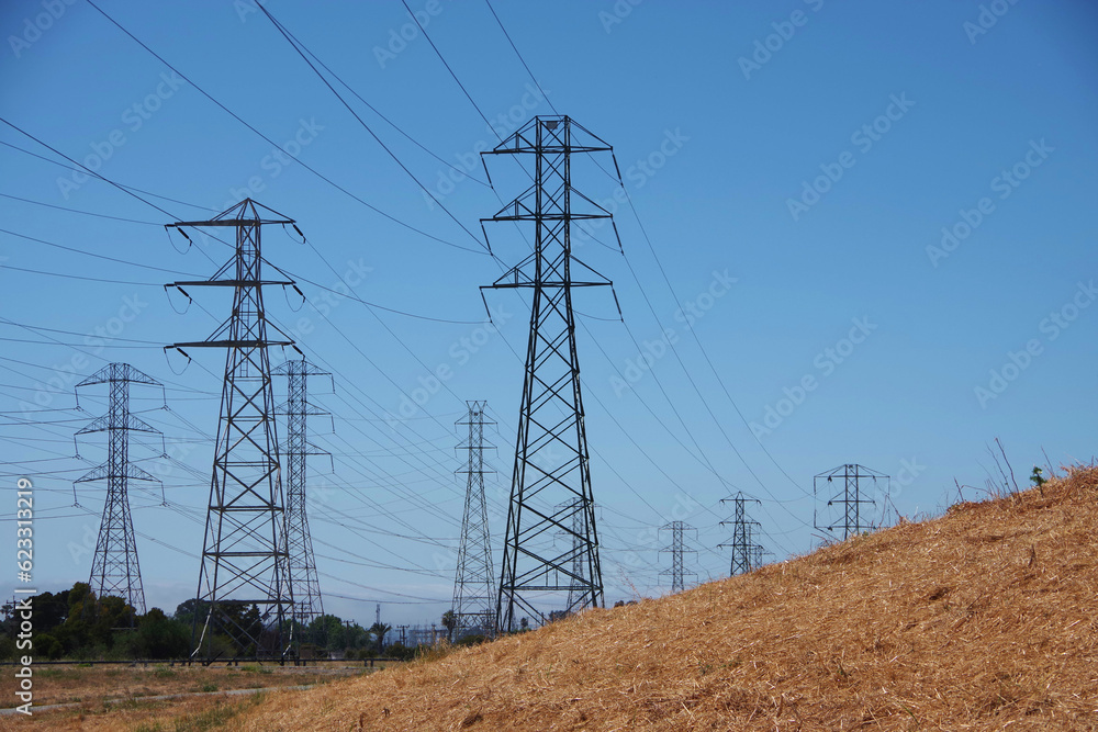 Electricity towers and overland power lines Electricity towers and overland power lines