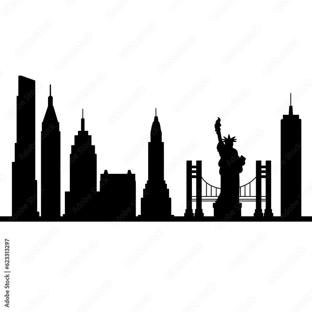 Obraz premium City silhouette of United States