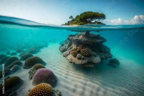  underwater view of a reef with fishes