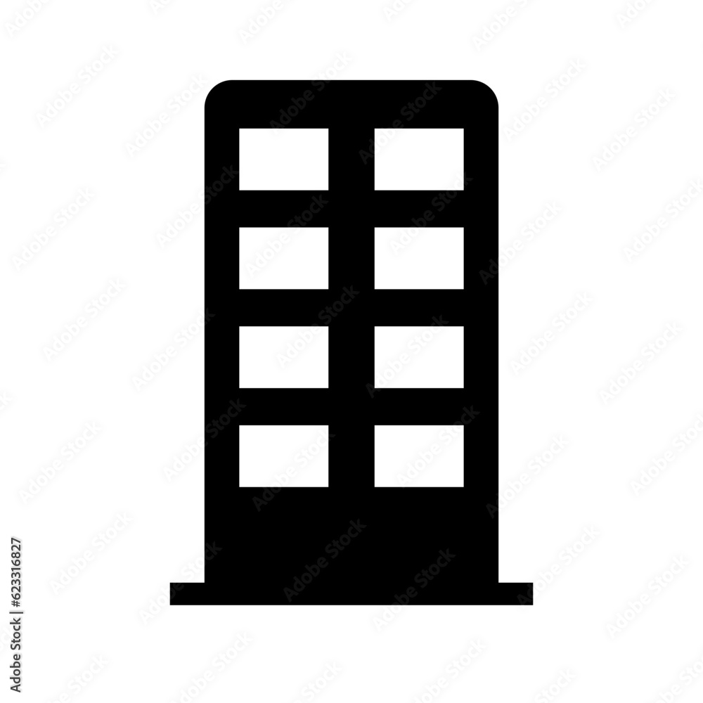 High-rise building silhouette icon. Tower. Vector. High-rise building silhouette icon. Tower. Vector.