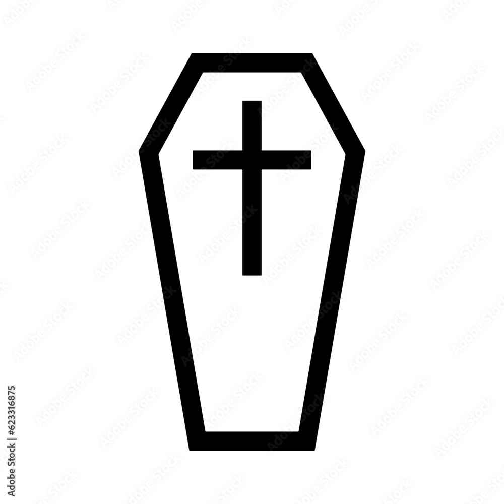 Simple coffin icon. Casket. Vector. Simple coffin icon. Casket. Vector.