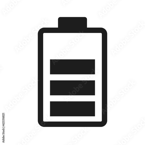 Simple battery silhouette icon. Charging icon. Vector.