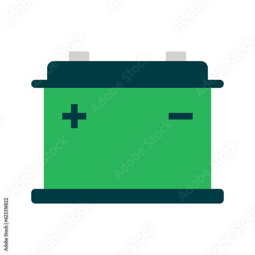 Flat design vehicle battery icon. Vector.
