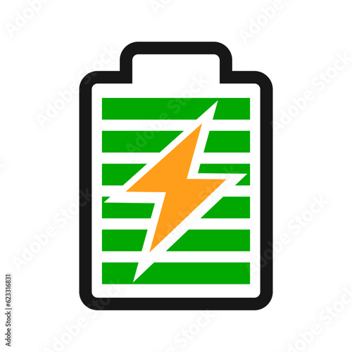 Flat design charging battery icon. Power Battery. Vector.