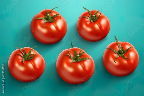 tomatoes on a blue background