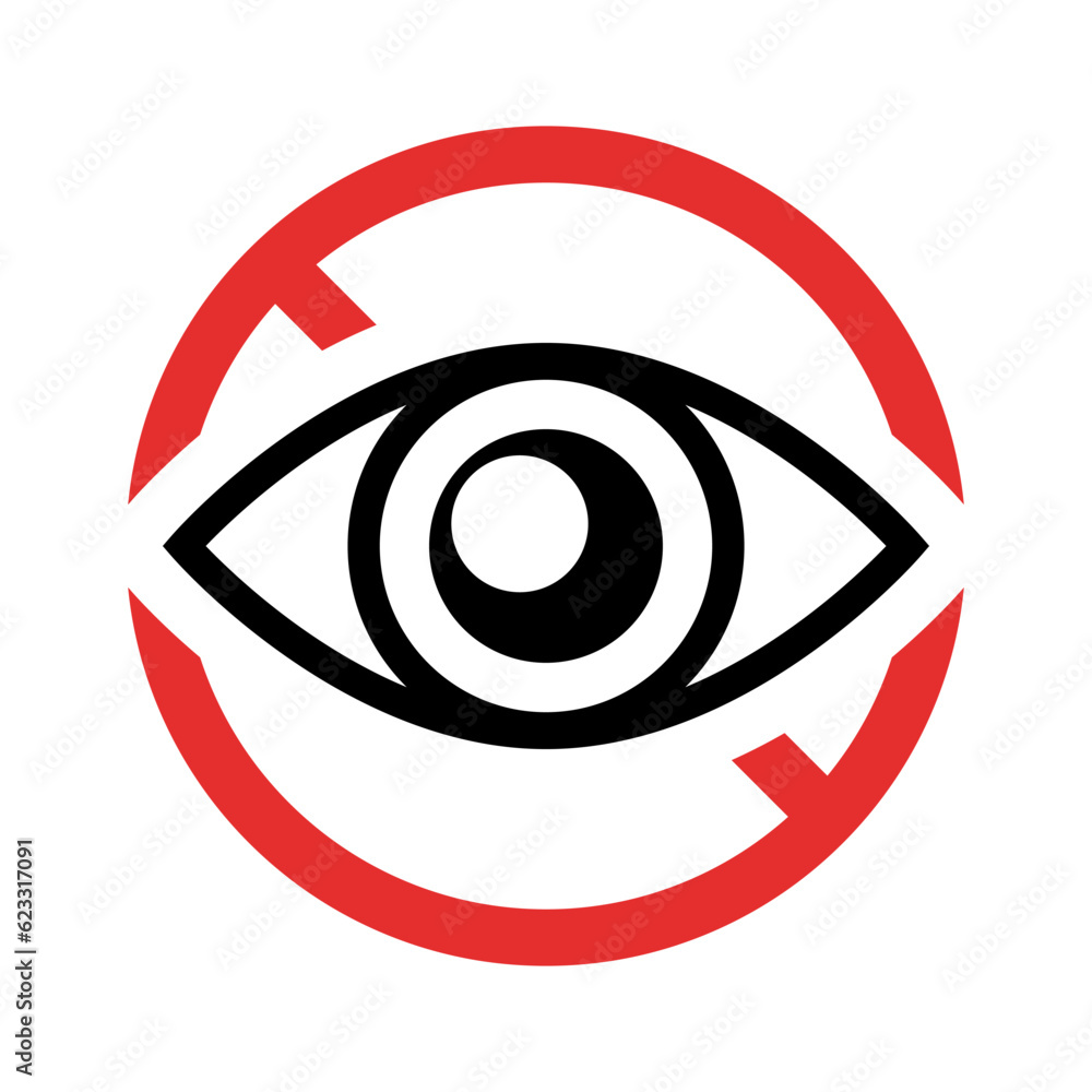 Eyes and prohibited sign. Please do not look. Vector. Eyes and prohibited sign. Please do not look. Vector.