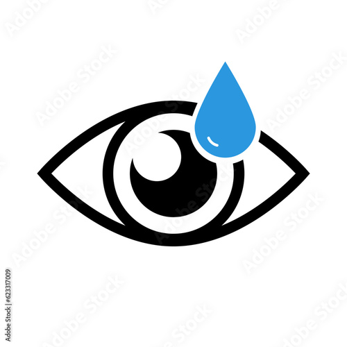 Flat design eye drop and eye icon. Vector.
