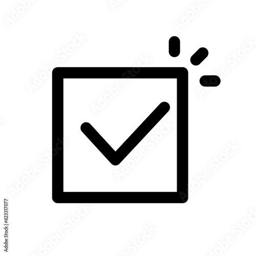 Simple black pop check box icon. Vector.