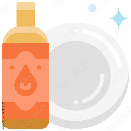 Washing dish flat icon