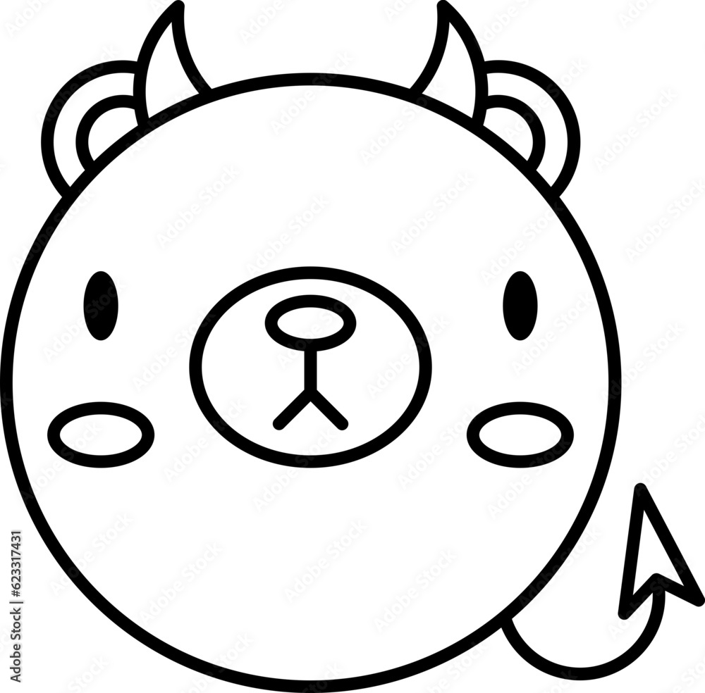 Fototapeta premium Bear halloween line icon. Halloween icon simple style.