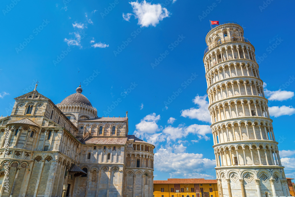 The famous Leaning Tower in Pisa, Italy