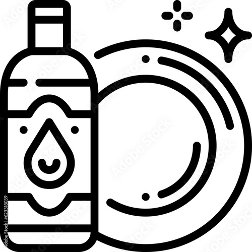 Washing dish line icon