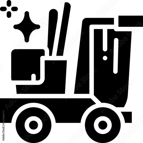 Cleaning cart solid icon