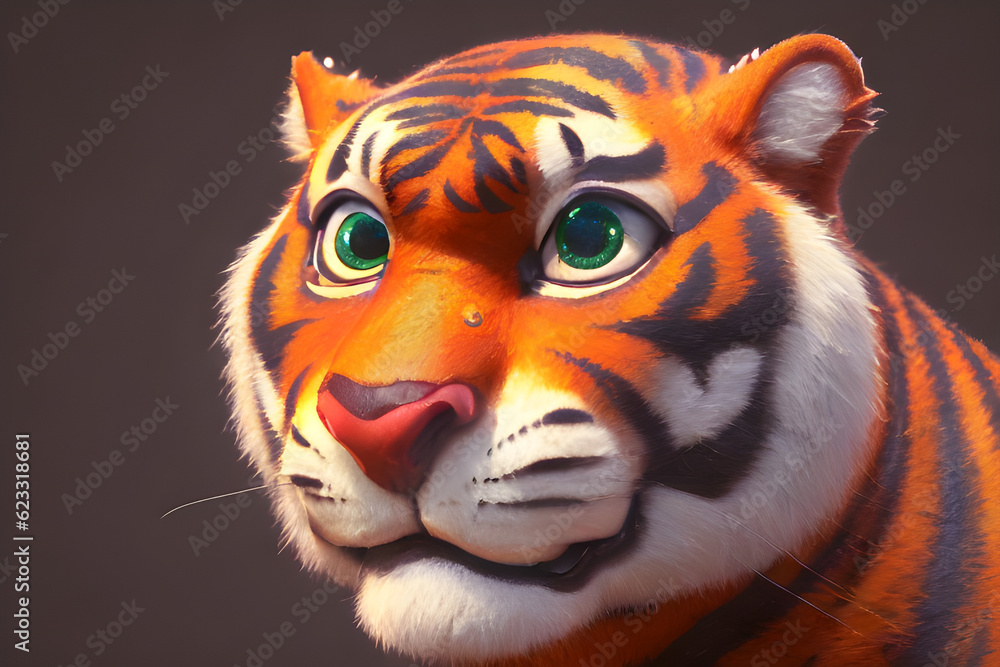tiger with a smile Generative AI tiger with a smile Generative AI