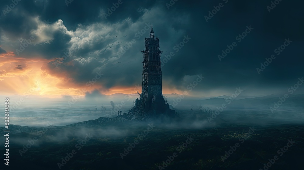 Beautiful dark fantasy landscape