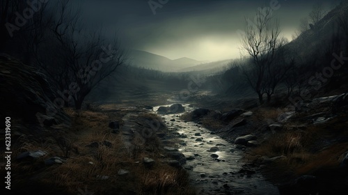 Beautiful dark fantasy landscape