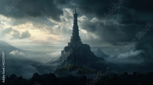 Beautiful dark fantasy landscape © jambulart