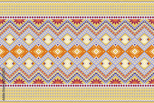 Ikat seamless pattern background. Traditional pattern. Ikat Aztec tribute. Seamless fabric pattern, bedsheet, table cover sheet, bag design.
