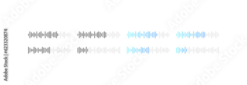 Voice messages. Flat, color, listen to voice messages, record voice message. Vector icons.