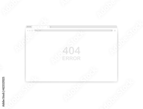 Error 404. Flat, white, page not found, error when opening the site. Vector illustration.
