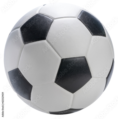 Sports equipment concept, Football or soccer ball on white PNG File.