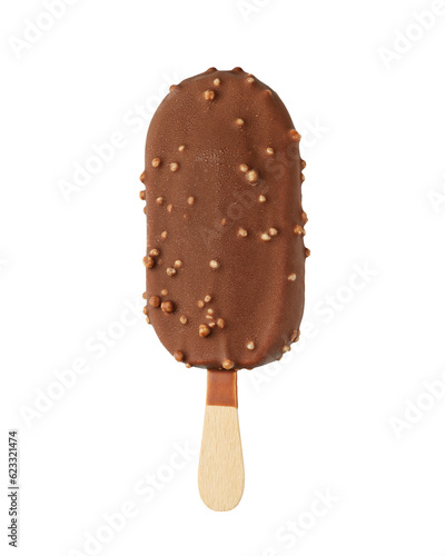 chocolate ice cream png in isolated white background 