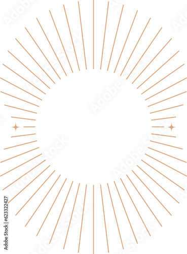 Linear Boho Aesthetic Sun Icon