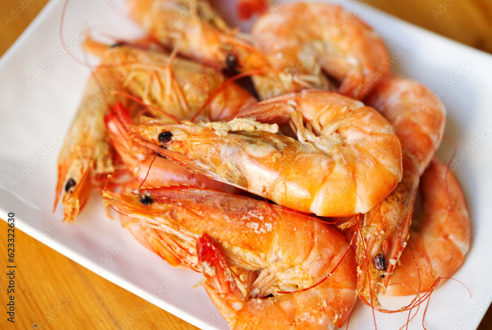Streamed shrimps Streamed shrimps
