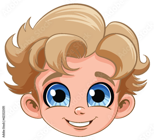 Happy boy head cartoon