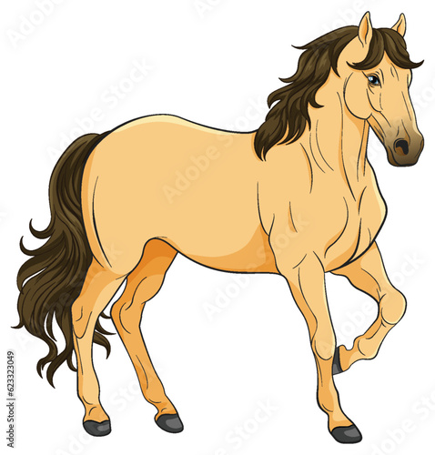 Brown horse cartoon isolated