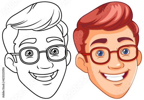 Man wearing glasses smiling head