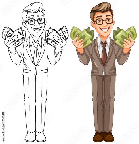 Youth business man holding money