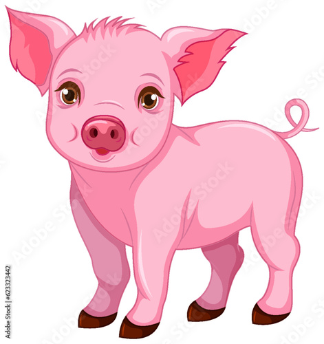 Cute pig cartoon isolated