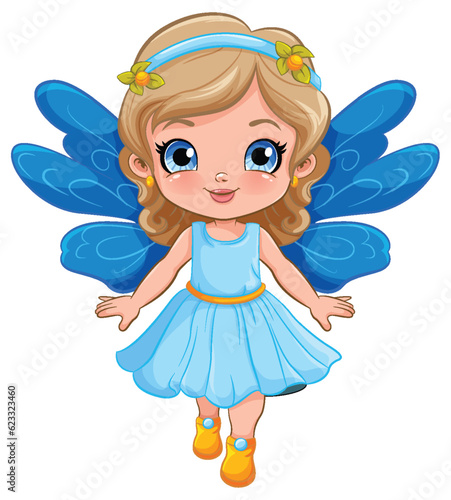 Fairy Girl in Beautiful Dress Vector