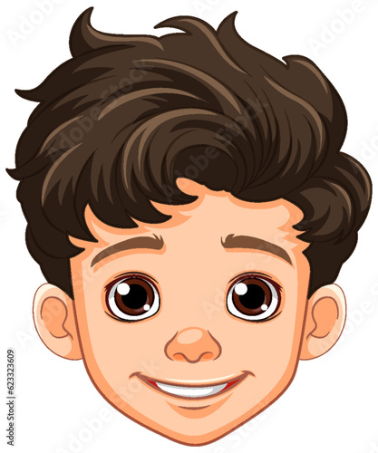 Boy cartoon head isolated
