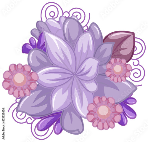 Colourful flower cartoon for summer decoration
