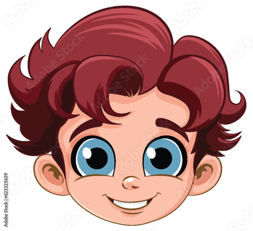 Happy boy head cartoon