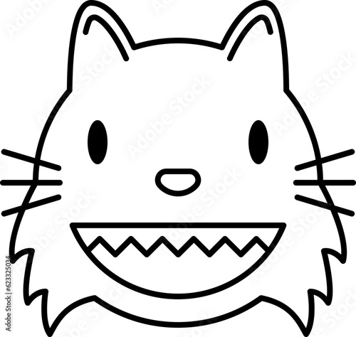 Werewolf line icon. Face halloween icon simple cartoon style.