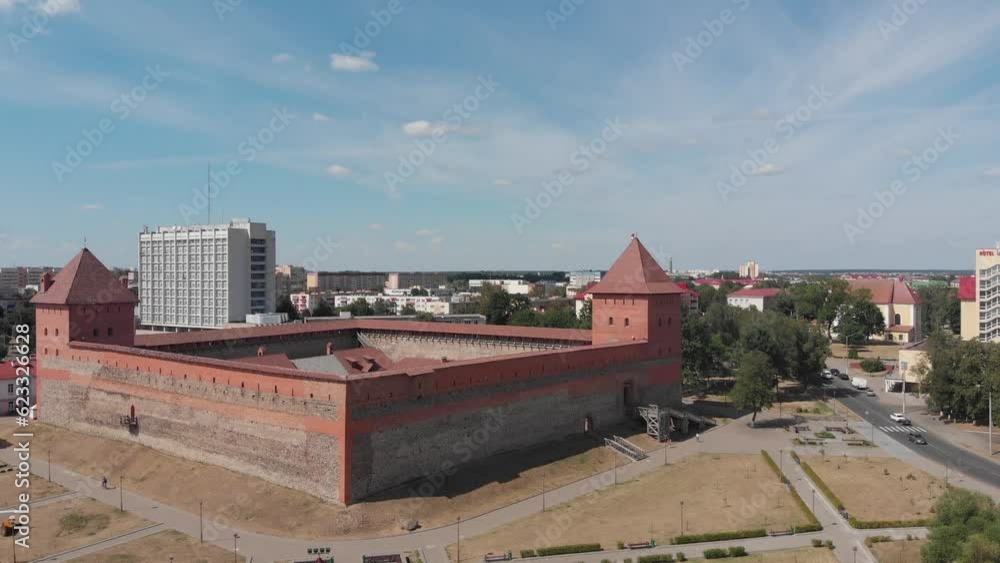 History and architecture concept. Top view of the Lida Castle. Belarus History and architecture concept. Top view of the Lida Castle. Belarus