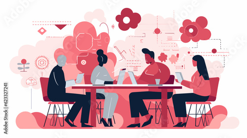 Concept vector illustration of LLM (Large Language Models).