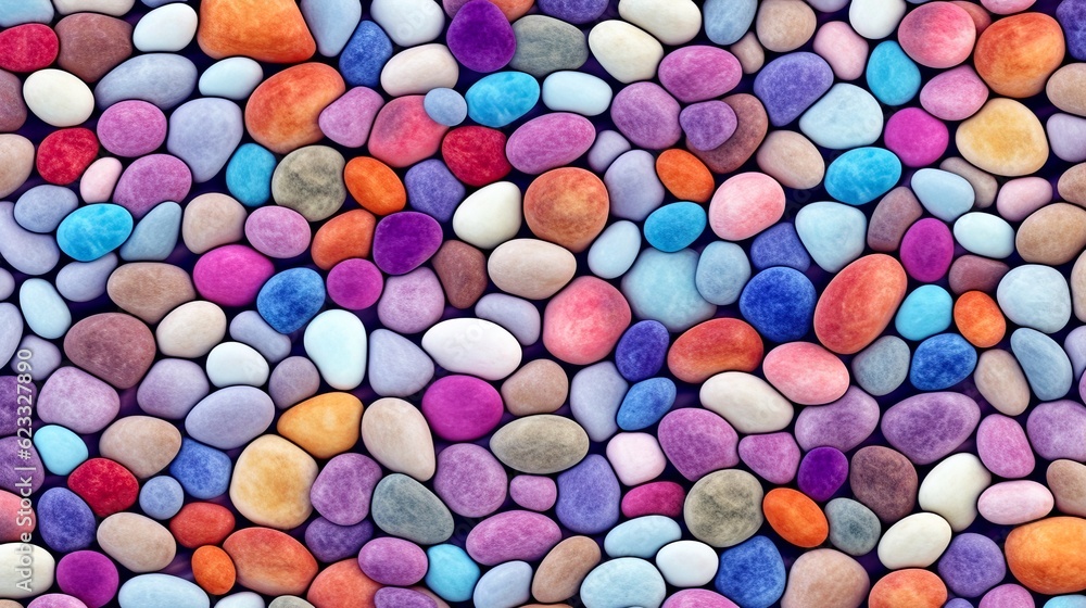 Colorful pebble background, abstract pattern illustration. made with Generative AI. Colorful pebble background, abstract pattern illustration. made with Generative AI.