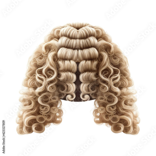 Barrister wig. isolated object, transparent background