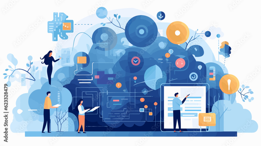 Conceptual vector illustration of business analysis operations. Conceptual vector illustration of business analysis operations.