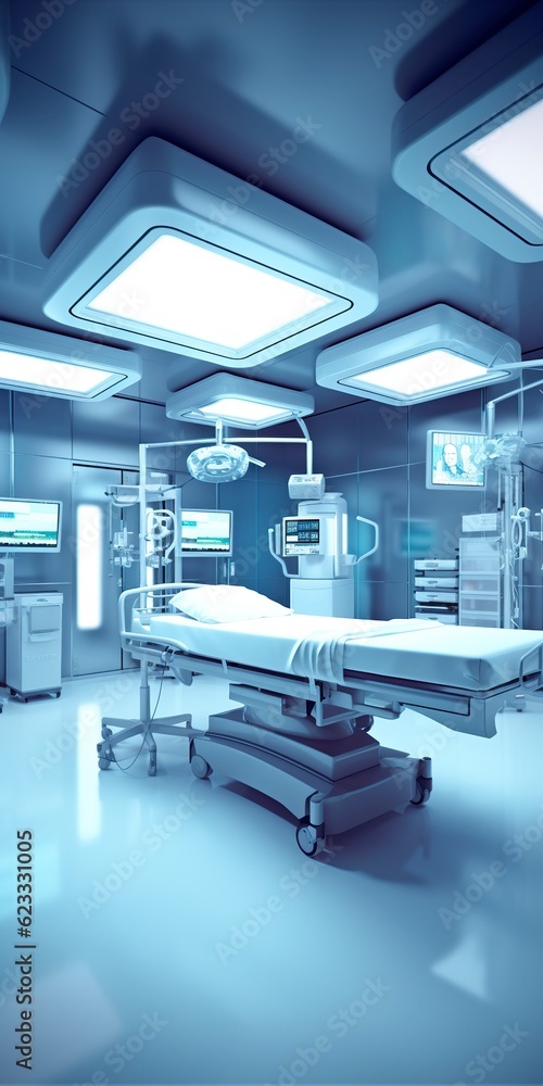 Modern equipment in operating room. Medical devices for neurosurgery. AI Generative Modern equipment in operating room. Medical devices for neurosurgery. AI Generative